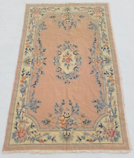 Vintage Needle Point Handmade French Floral Multicolor Wool Rug Carpet 243x148cm