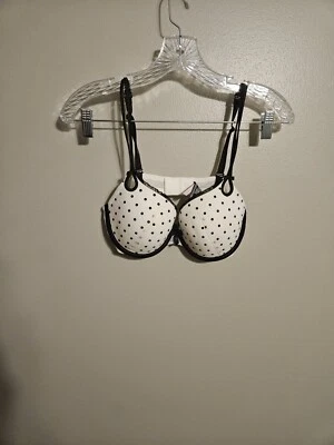 Sujetador Victoria's Secret para mujer Sexy Little Things blanco con lunares negros 36C Foto 1 de 4