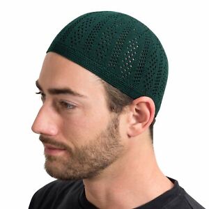 Ultra-Thin Cotton Crochet Skull Cap Kufis in Solid Colors