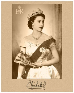 QUEEN ELIZABETH II Autograph Photograph Young Quality Restoration v2 8x10 RP - Picture 1 of 1