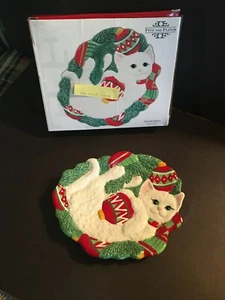 Fitz and Floyd YULETIDE KITTEN Canape Plate - Picture 1 of 2