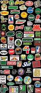 Weed 420 Buds Stoned Joint Herb Dab 75 individual cut contour vinyl stickers - Picture 1 of 12