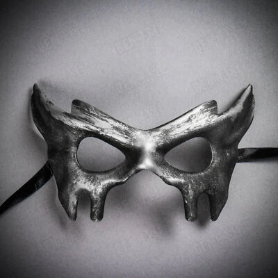 Black Devil Eye Mask For Masquerade Ball Costume Party | Wedding Eye Mask Silver - Image 1 of 4