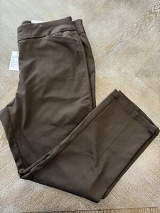 Neu mit Etikett Croft&Barrow mühelose braune Stretch-Pull-On-Hose Taille 38” Schrittlänge 27,5” 18P - Bild 1 von 7