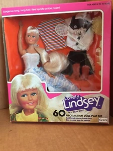 VINTAGE LOVELY LINDSEY 11 1/2" DOLL 60 PC ACTION DOLL PLAY SET SEARS EXCLUSIVE - Picture 1 of 6