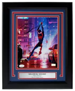 Shameik Moore Actor Firmado/Autografiado Spider-Man 8x10 Impresión Enmarcada JSA 158419 - Imagen 1 de 4
