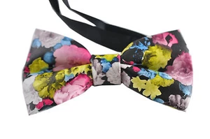 New Men Women Faux Leather Flowers Pattern Fashion Bow Tie Bowtie Wedding Party - Picture 1 of 1