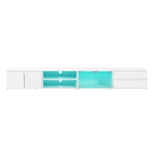 APP Controlled LED TV Stand Faux Marble Tabletop Media Console for TVs Up to 105 - Picture 1 of 23