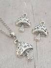 Mushroom Necklace And Earring Jewellery Set, Chain Options