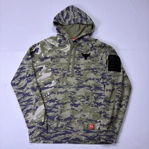 Under Armour Project Rock Para Hombres Mediana Suelta Rayas de Tigre Camuflada Sudadera con Capucha Veteranos - Imagen 1 de 14