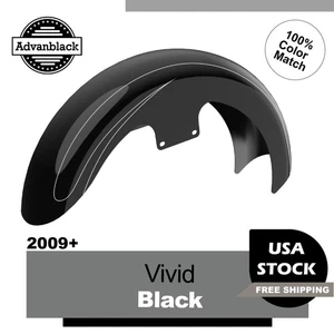 Vivid Black 19" Reveal Wrapper Hugger Front Fender Pinstripe Fits 09+ Harley - Foto 1 di 5