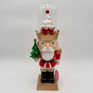 Holiday Nutcracker Christmas Decor With LED Light Up Cupcake Dome - Picture 1 of 5