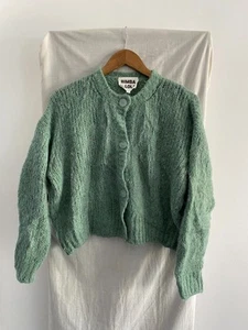 BIMBA Y LOLA Green 36% Alpaca Oversized Cardigan Size S - Picture 1 of 5