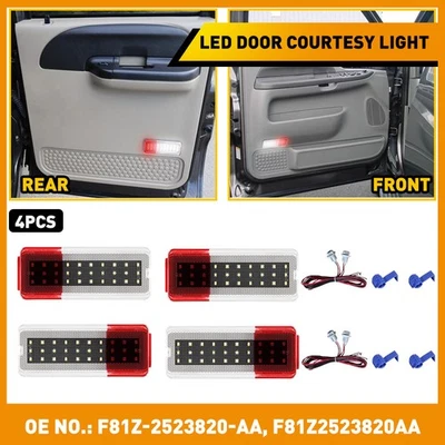 Luz de cortesía de puerta panel LED súper resistente para Ford 99-07 F250 F450 F350 F550 4 piezas Foto 1 de 4