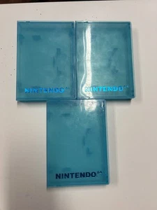 Lot Of 3 BLUE Clear Nintendo 64 N64 Storage Box Plastic Clamshell Game Hard Case - Picture 1 of 9