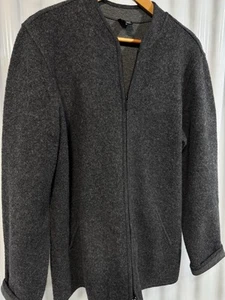 Eileen Fisher, Lambswool And Cotton Jacket In Steel Gray Women’s Large  - Picture 1 of 8
