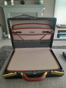 Samsonite Hardshell Briefcase Black Hitachi Case With Combination Lock - Picture 1 of 11