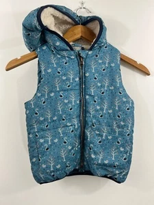 Kinder Mädchen kleine S 4-5 Kupfer Schlüssel Fleece gefüttert Schwan Druck Weste Jacke Oberbekleidung - Bild 1 von 6