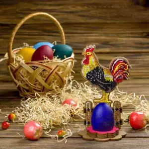 DIY Bead Embroidery Kit on Wood "Rooster" - Picture 1 of 6