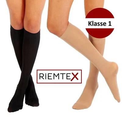 RIEMTEX Kompressionsstrümpfe Klasse 1 Stützstrümpfe Kniestrümpfe Reisestrümpfe - Bild 1 von 4