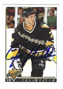 Signierte Joe Mullen Pittsburgh Penguins 1993-94 O-Pee-Chee Prem Karte #498 Show Tkt - Bild 1 von 1