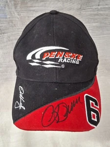 Sam Hornish Jr #6 Black Cap Hat Sewn Autograph Penske Racing Indy Nascar NEW - Picture 1 of 10