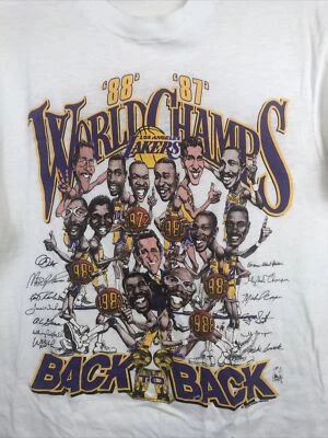 Camiseta Caricatura Lakers Back To Back Campeones del Mundo 87-88 - Unisex XS/Pequeña Foto 1 de 4