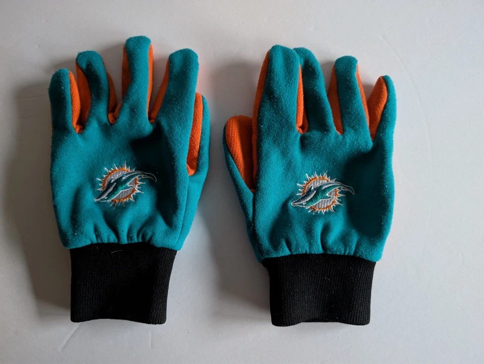 Guantes utilitarios deportivos con logotipo del equipo Miami Dolphins talla juvenil Foto 1 de 4