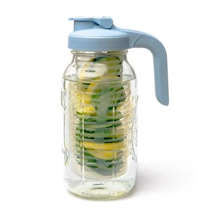 Water Infuser Pitcher Infuse Fruit Juice & Teas 2qt 64 oz / 1.9 Liter Sky Blue - Picture 1 of 7