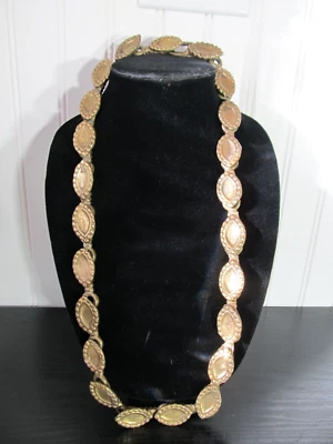 Cinturón Concho Vtg Hecho a Mano Cadena Pesada de Latón Sólido Boho Hippie Colgar Decoración del Hogar Foto 1 de 4