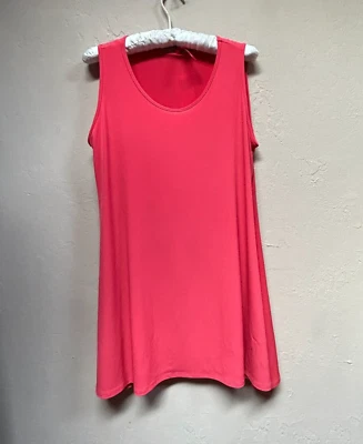 Camiseta sin mangas básica con cuello redondo IC Collection para mujer pequeña roja estilo elástico 6822T nueva Foto 1 de 4