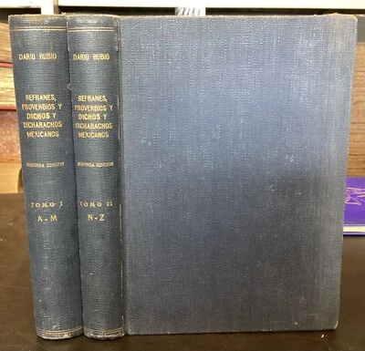 1940 Refranes, Proverbios y Dichos y Dicharachos Mexicanos, 2 Vol., Dario Rubio - Image 1 of 4