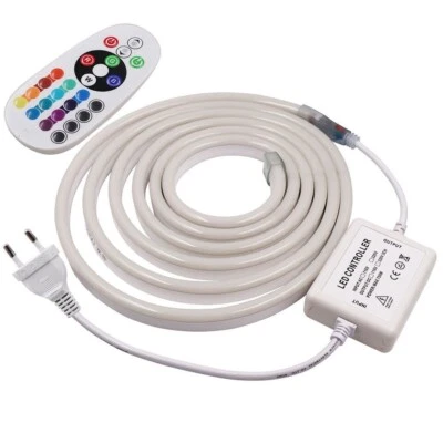 Striscia LED al neon 220V striscia catena luminosa RGB impermeabile Esterno - Immagine 1 di 3