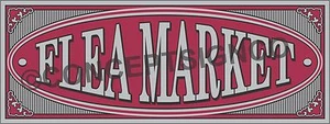 1.5'X4' BANDERA DEL MERCADO DE PULGAS Letrero Interior Exterior Antigüedades Coleccionables Tienda Mart - Imagen 1 de 3