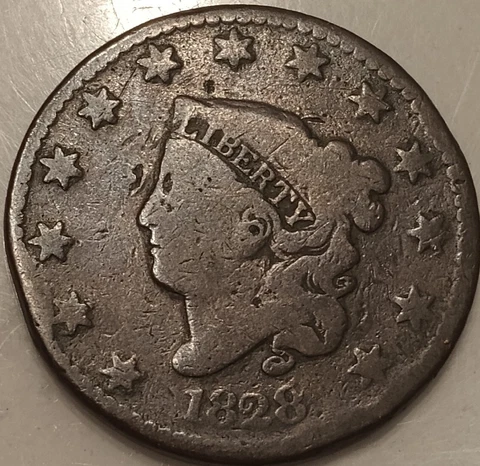 1828 Coronet Head Large Cent ( Lrg/Narrow Date) Cover