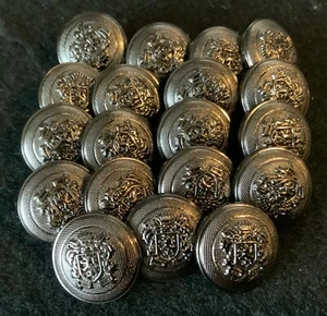 Buttons coat of arms/crest military/livery gun metal finish x 20 - Picture 1 of 4