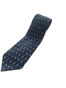 Croft & Barrow Men's Necktie 100% Silk Designer BLUe Houndstooth Neck Tie - Picture 1 of 4