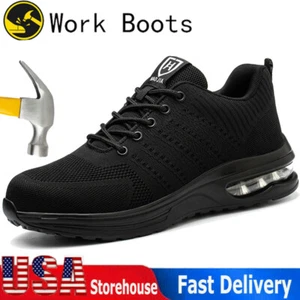Scarpe Antinfortunistiche Uomo Sneakers da Lavoro Punta Acciaio Trail Running Outdoor Antiscivolo - Foto 1 di 22