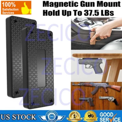 3PCS  37lb Gun Magnet Mount Pistol Rifle Concealed Magnetic Holder Under Desk US - Image 1 of 4