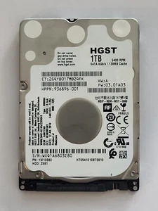 HTS541010B7E610, DCM: HANT2AN , SN: WXQ, 12 JUL 2018, HGST 1Tb 2.5" HDD - Imagen 1 de 2