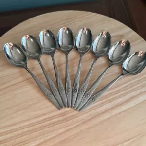 8 cucchiai da zuppa rosa vintage durevoli Oneida OneidaCraft Deluxe posate inox - Foto 1 di 9