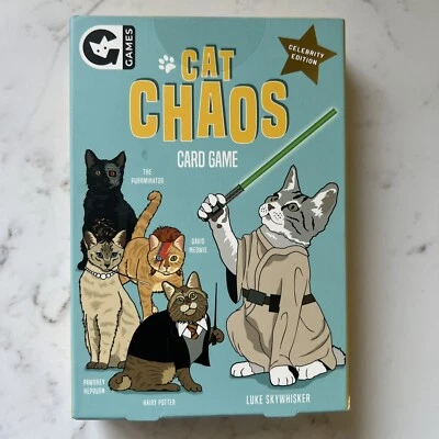 Cat Chaos Kids Card Game Celebrity Edition 2017 Complete New Open Box - Image 1 of 2