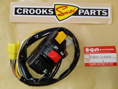 37400-24501 LT230GE LT250EF LT-F230 Quad/ATV Handlebar Engine Stop Switch Assy. - Image 1 of 4