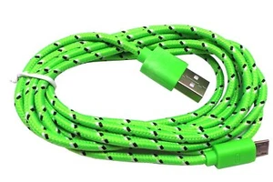 2 x 6 FT Micro USB Kabel ładujący Playstation 4 PS4 Dualshock Controller - zielony - Zdjęcie 1 z 1