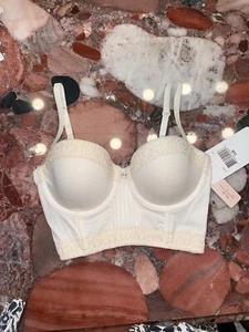 Underella by Ella Moss Ivory Longline Balconette UW Bra Women's 32B Nwt - Picture 1 of 6