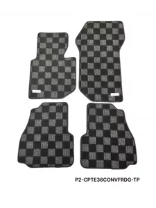Alfombrilla delantera trasera P2M a cuadros Race para BMW E36 1995-99 serie 3 convertible - Imagen 1 de 1