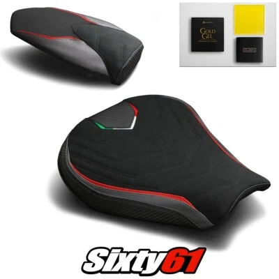 MV Agusta F3 675 800 Seat Covers and Gel 2012-2018 2019 2020 Black Luimoto Suede - Image 1 of 4