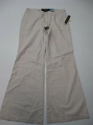 Pantalones PERISCOPE para mujer talla 11 100 % algodón tiro bajo frente plano beige  Foto 1 de 4