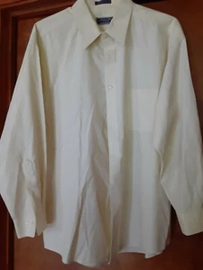 Roberto Villini Yellow100% Cotton Button Up Mens Dress Shirt Size 17 32-33 - Picture 1 of 1