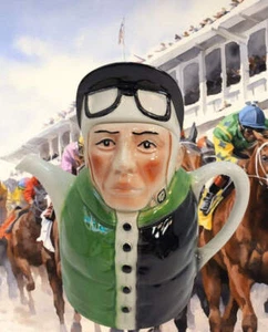 Vintage Jockey Pferderennen Figur Teekanne Tony Wood Studio England - Bild 1 von 4